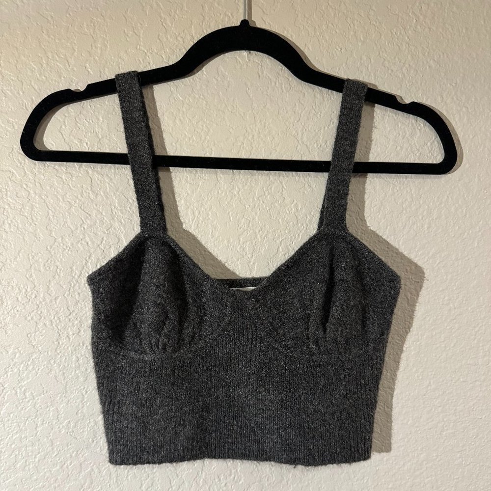 Mango Wool Blend Tank / Cami - Grey - Size Small